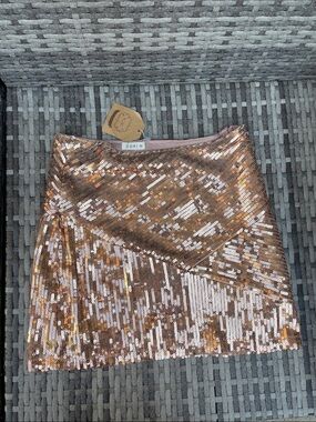 Kori Rose Gold Sequin Mini Skirt